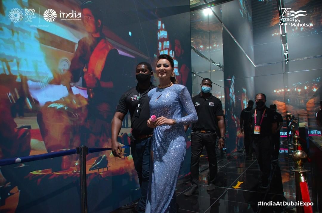 Urvashi Rautela's 30 lakh blue high-sleet dress look for the Expo 2020 event is made for wedding cocktails brides-to-be take note
