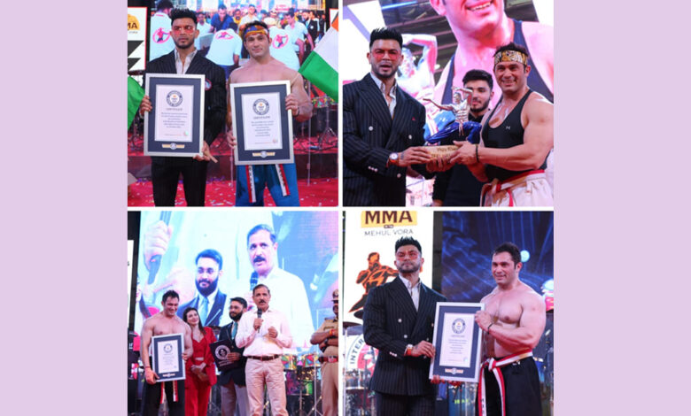 India's Fitness & Youth Icon Sahil Khan and Martial Arts Vispy Kharadi set a Guinness World Record