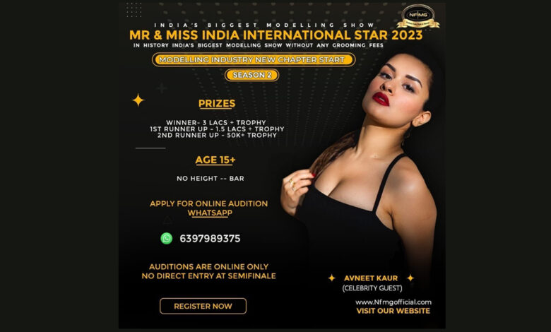 Actress Avneet Kaur will be judging the 2nd Season of NFMG PRODUCTION and Gaurav Rana's show Mr & Miss India International Star 2023